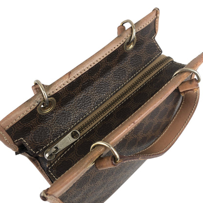 CELINE Macadam Two-way Handbag Shoulder bag Brown Vintage 85it3e