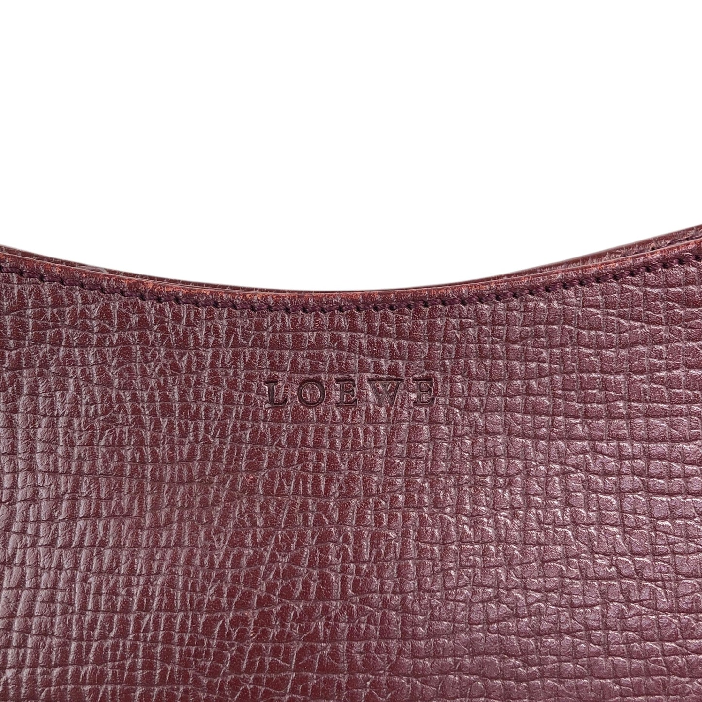 LOEWE Logo Embossed Small Handbag Bordeaux Vintage d75auv