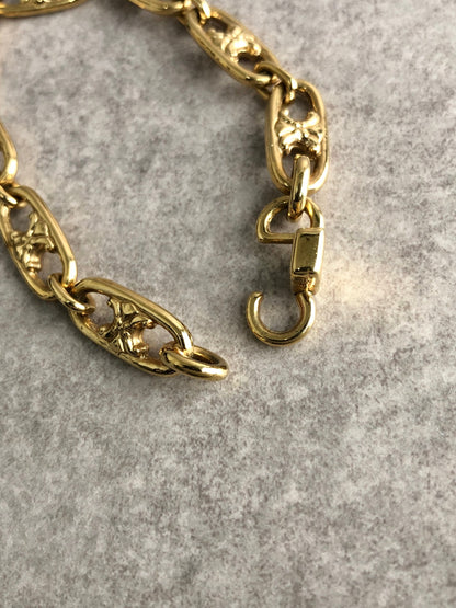 CELINE Blason Bracelet Gold Vintage 4gifcy