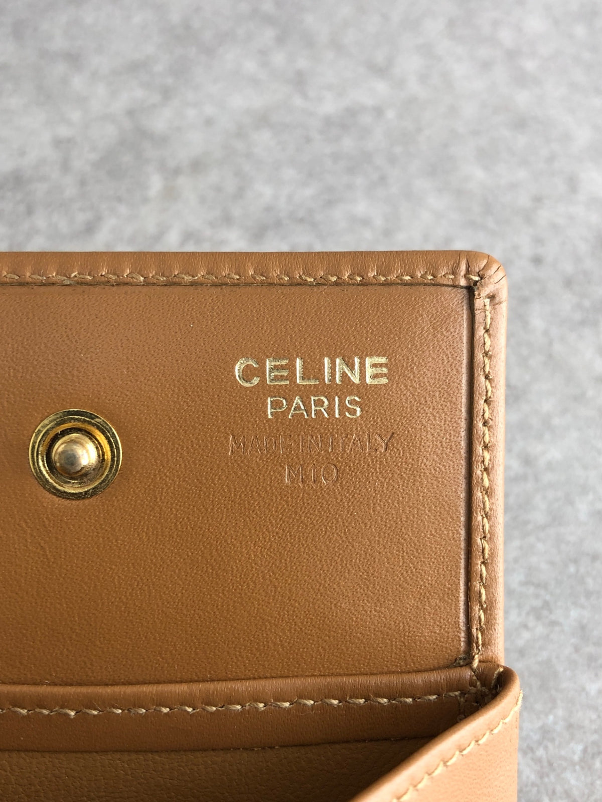 CELINE Macadam Coin Purse Brown Vintage 8a3g8d