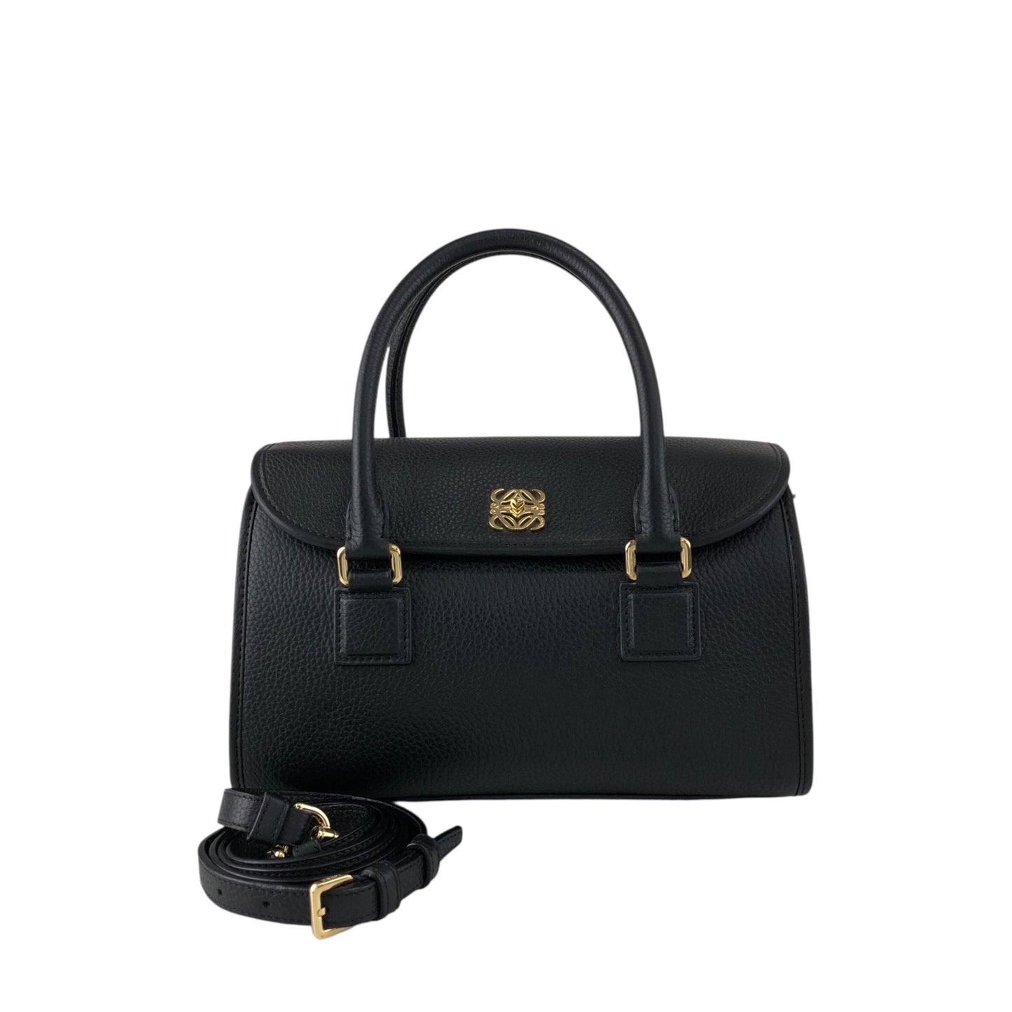 LOEWE Anagram Turn Lock Two-way Small Boston bag Shoulder bag Black Vintage v54wyi