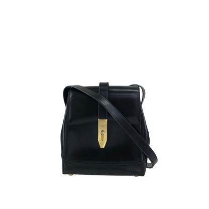 CELINE Turn Lock Small Shoulder bag Black Vintage gn73rb