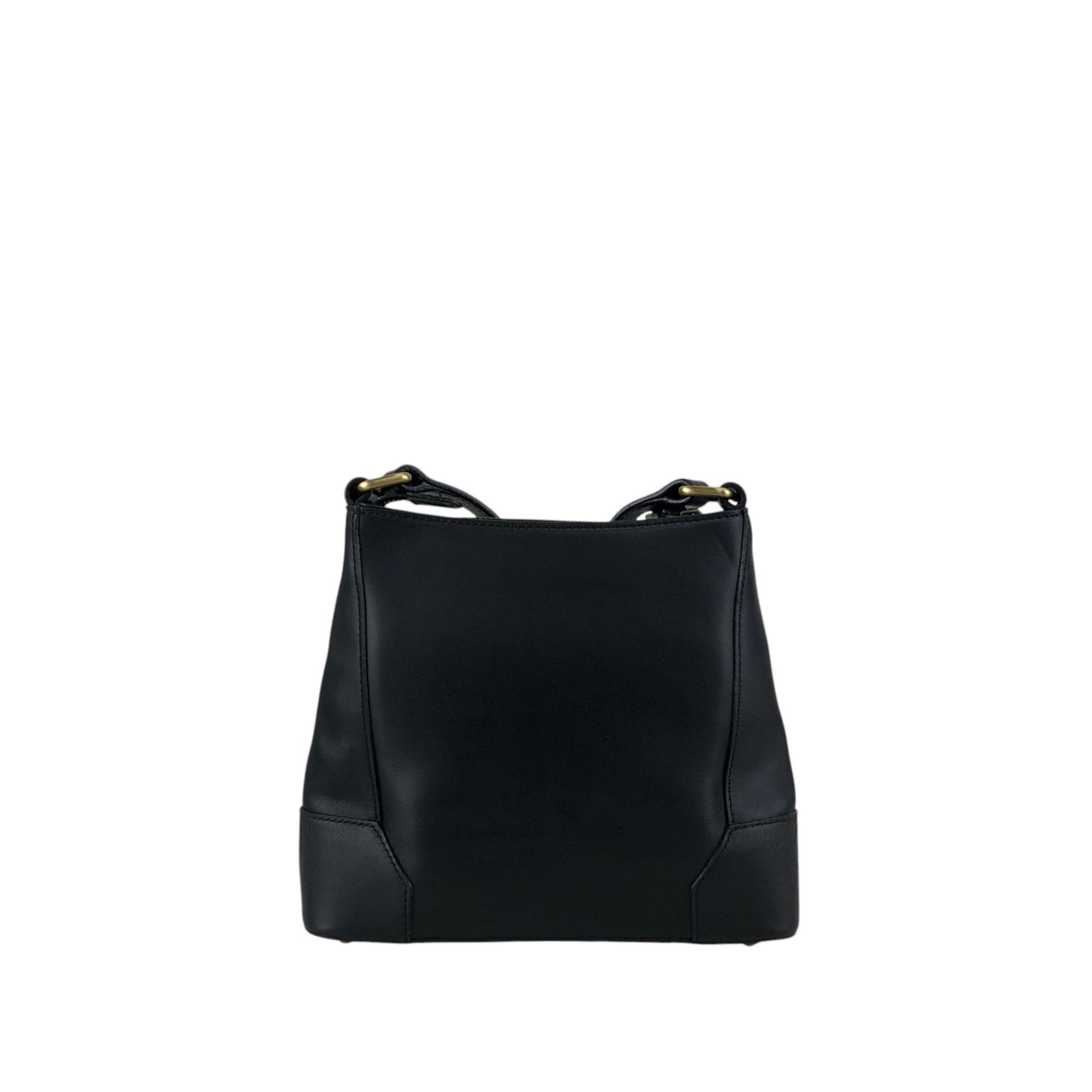 BURBERRY Logo Embossed Shoulder bag Black Vintage h85zzd