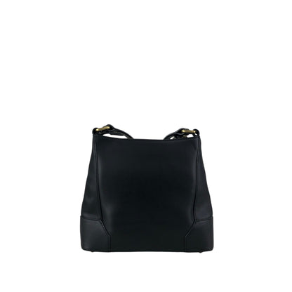 BURBERRY Logo Embossed Shoulder bag Black Vintage h85zzd