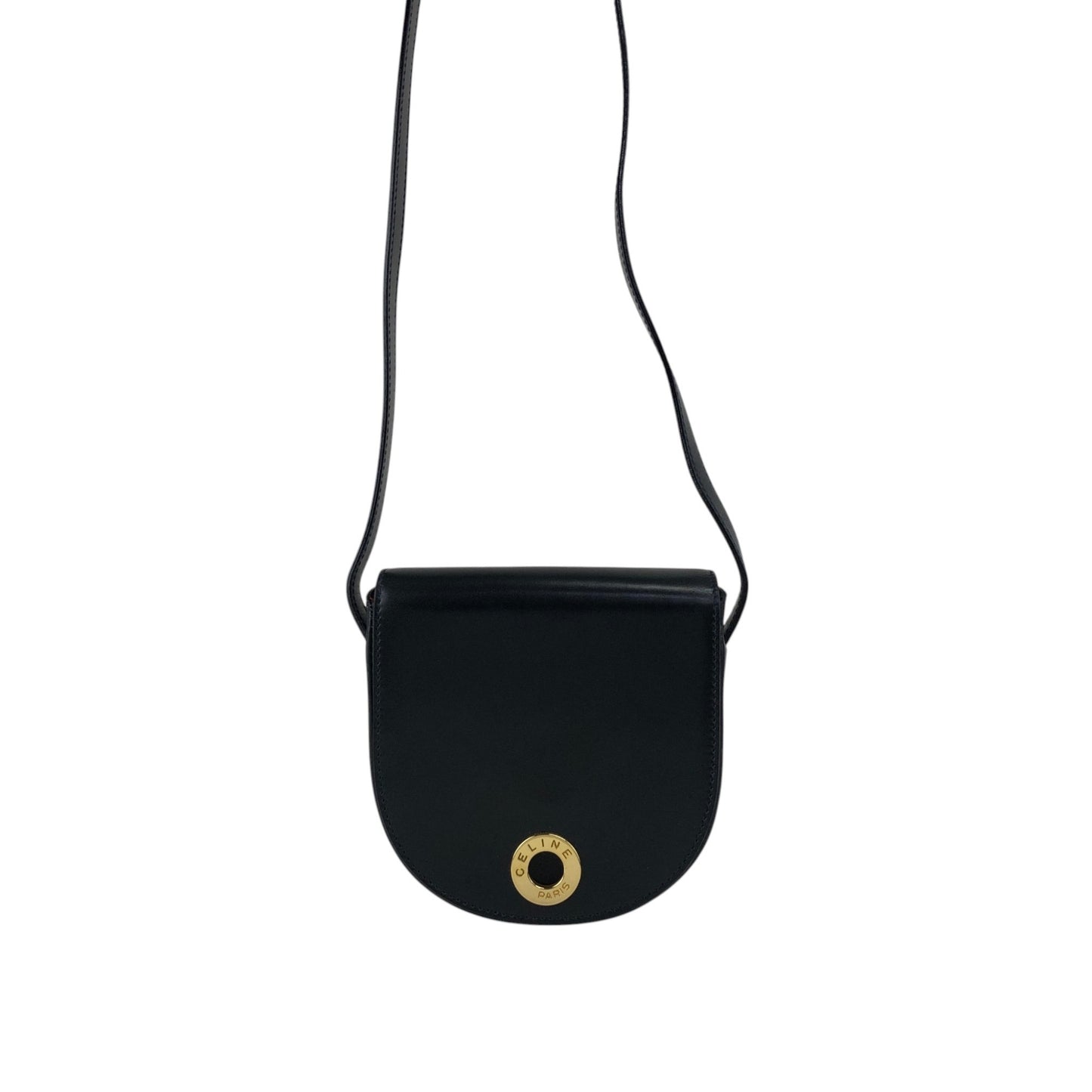 CELINE Circle Logo Small Shoulder bag Black Vintage va5bp4