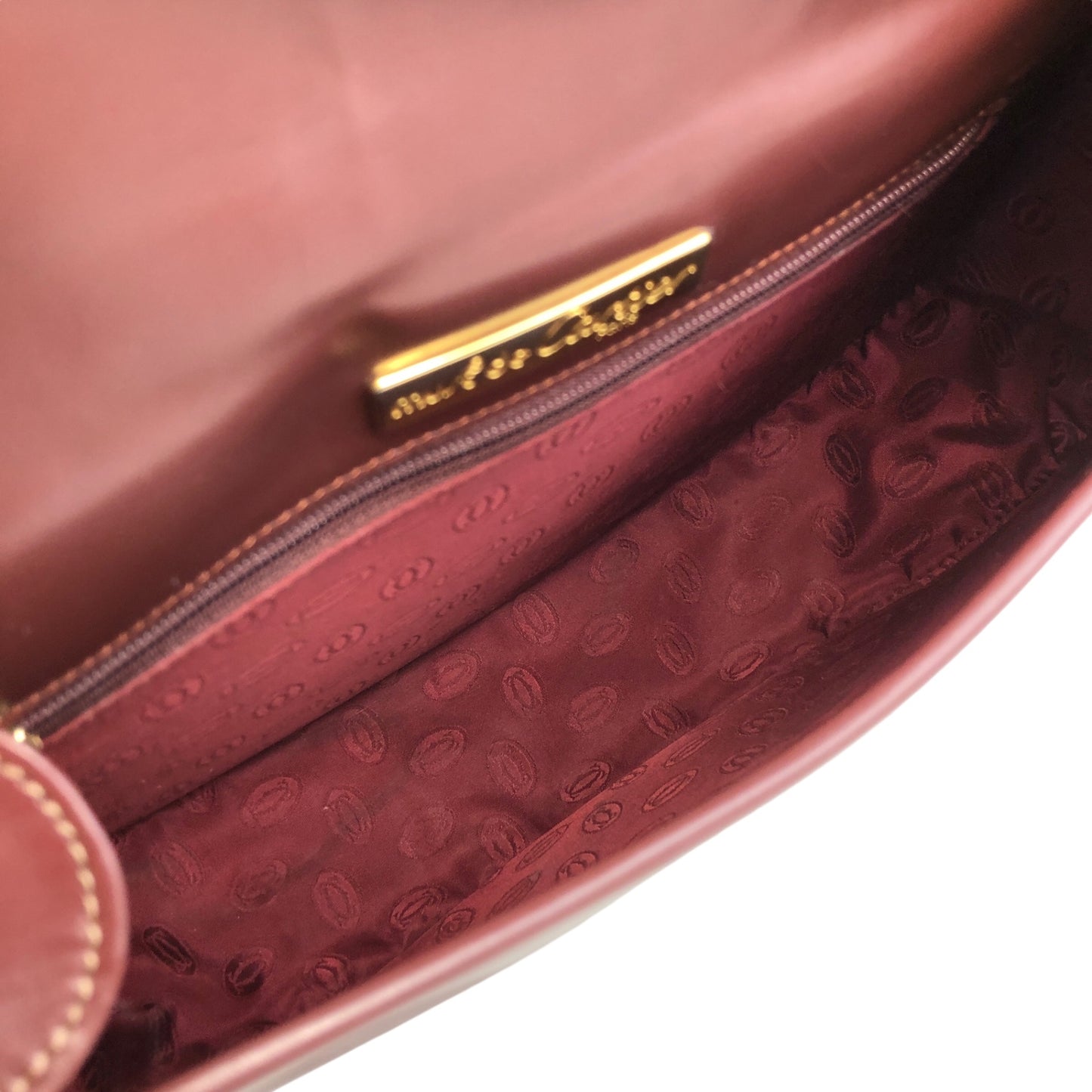 Cartier Logo Flap Shoulder bag Bordeaux Vintage ck7kmr