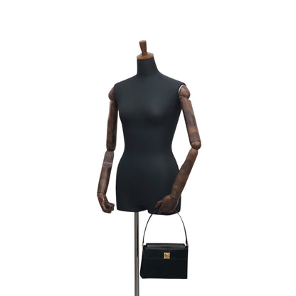 Yves Saint Laurent YSL Logo Handbag Black Vintage saezt8