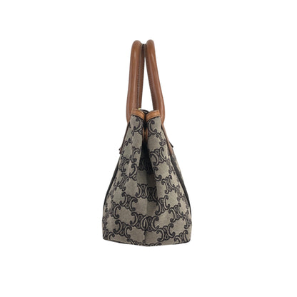 CELINE Blason Handbag Beige Vintage wz3ahs