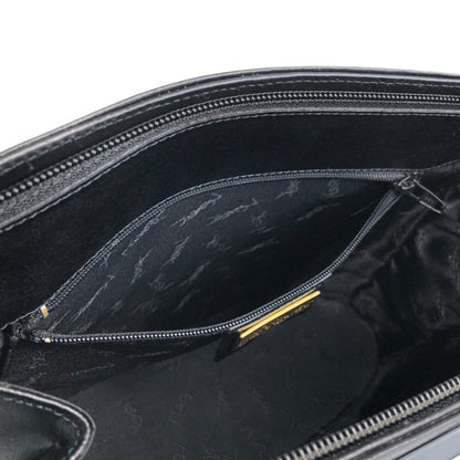 Yves Saint Laurent Logo Handbag Totebag Black Vintage hwe52c