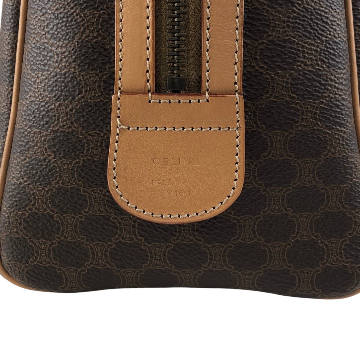 CELINE Macadam Blason Two-way Handbag Shoulder bag Brown Vintage h5nkpp