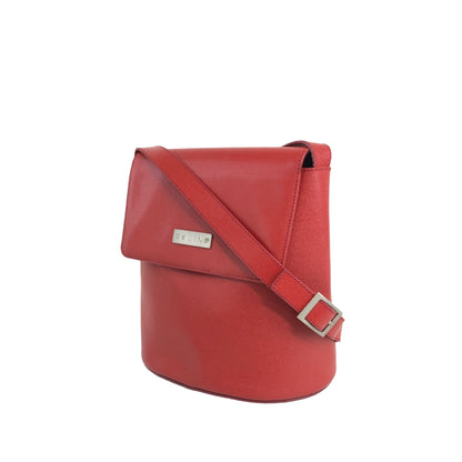 CELINE Logo Shoulder bag Red Vintage pzggnu