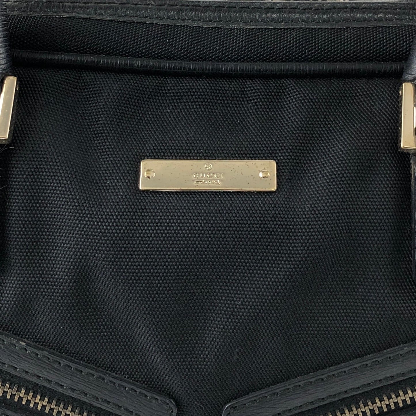 GUCCI Logo Small Boston bag Handbag Black Vintage zw2fwz