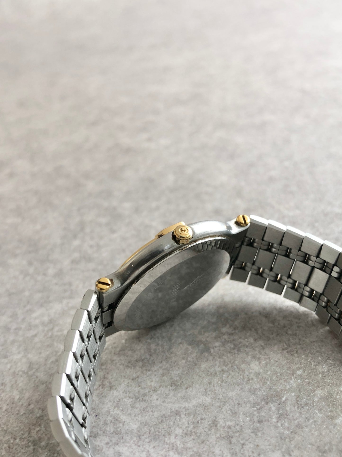 GUCCI Quartz Watch Silver×Gold 9000M Vintage abh865