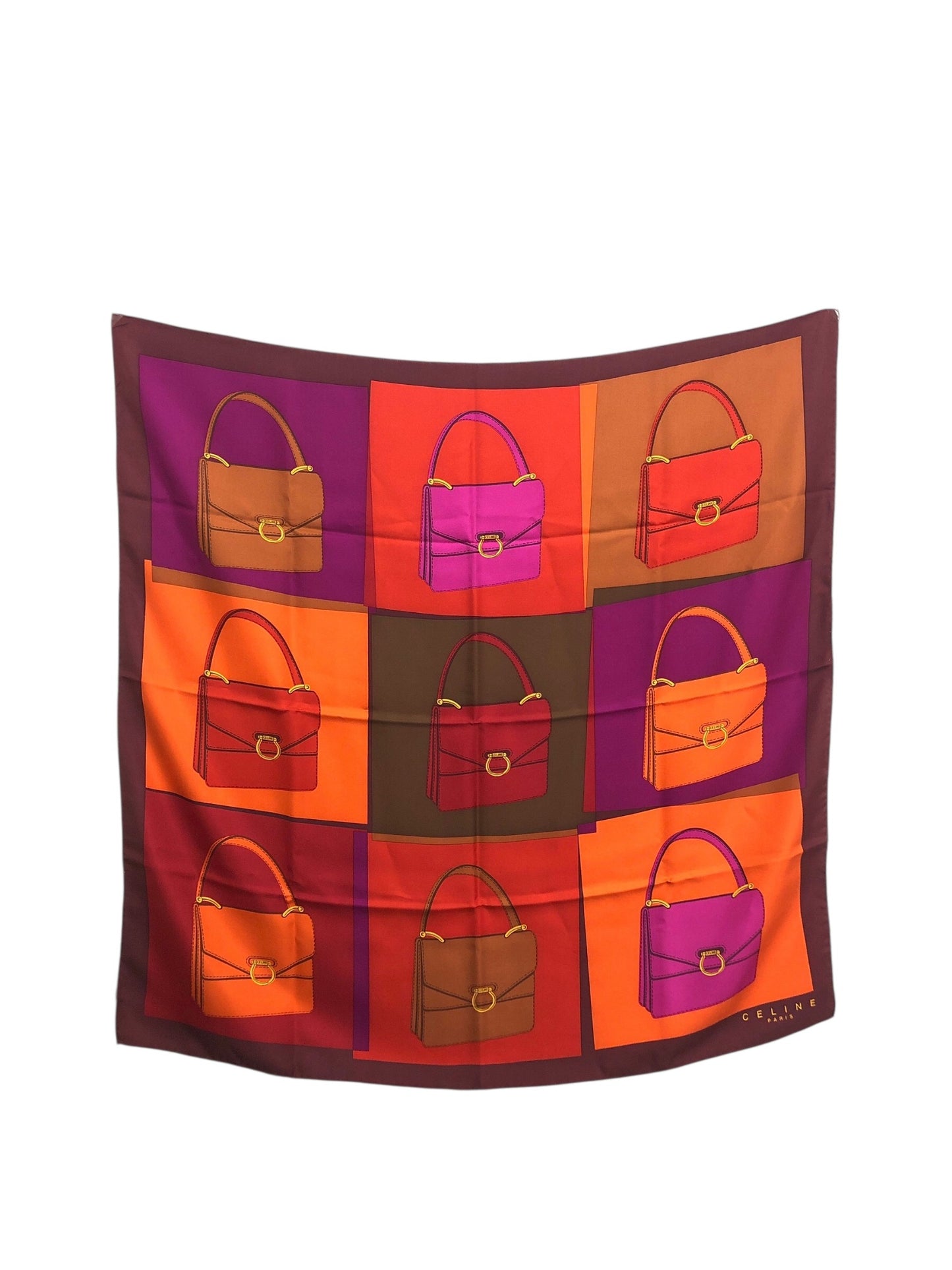 CELINE Gancini Scarf Orange Vintage 7xaim4