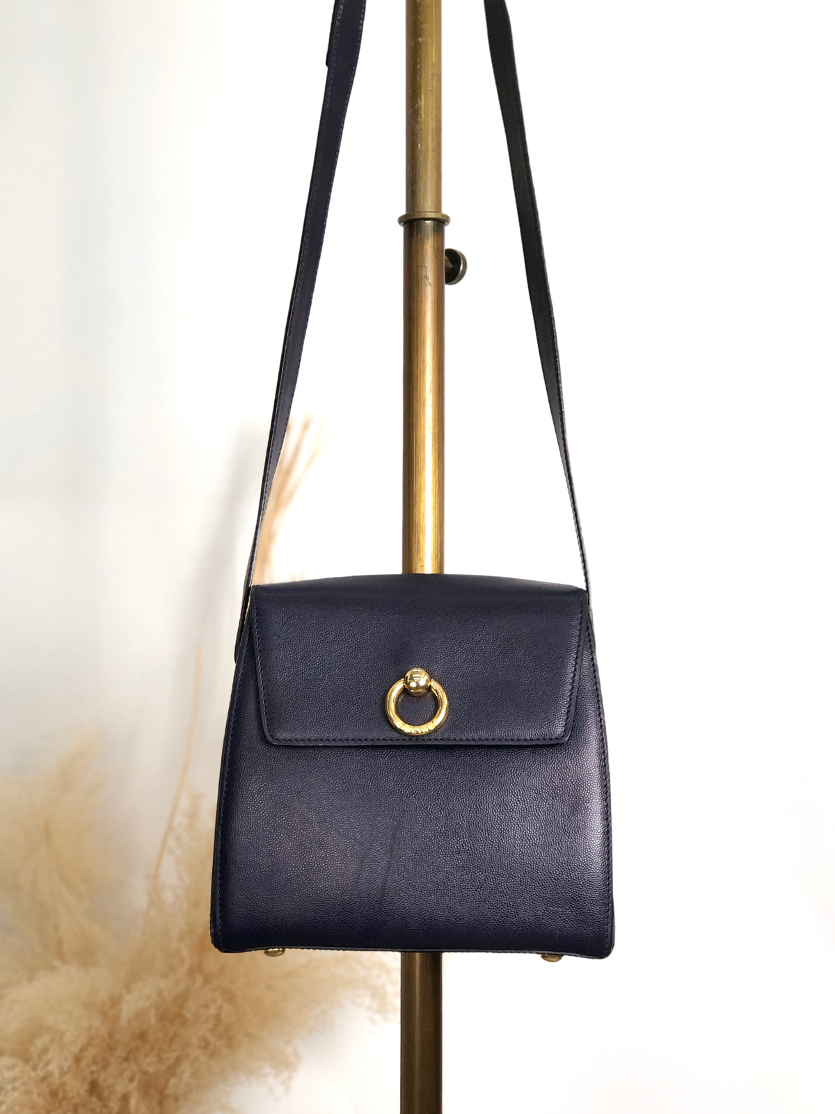 CELINE Gancini Shoulder bag Navy Vintage hf7v5f