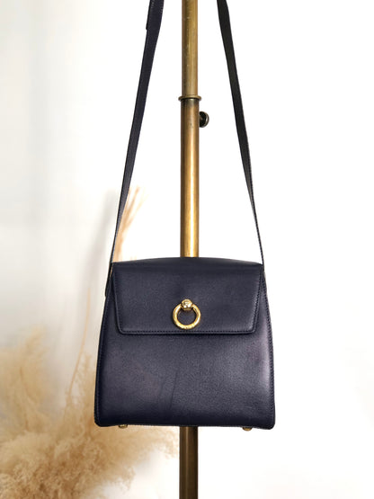 CELINE Gancini Shoulder bag Navy Vintage hf7v5f