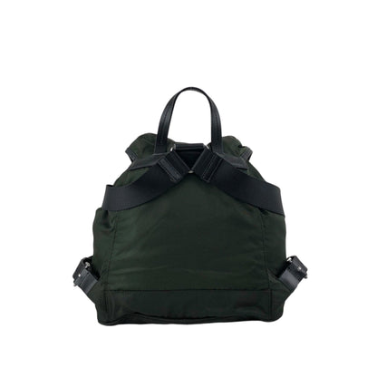 PRADA Tessuto Triangle Logo Double Pocket Backpack Black Vintage kuuttd