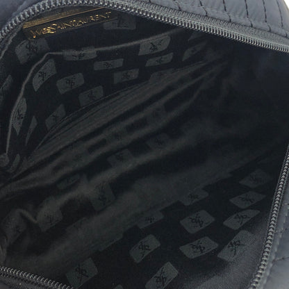 Yves Saint Laurent YSL Logo  Nylon Leather Handbag Black Vintage wx72aw