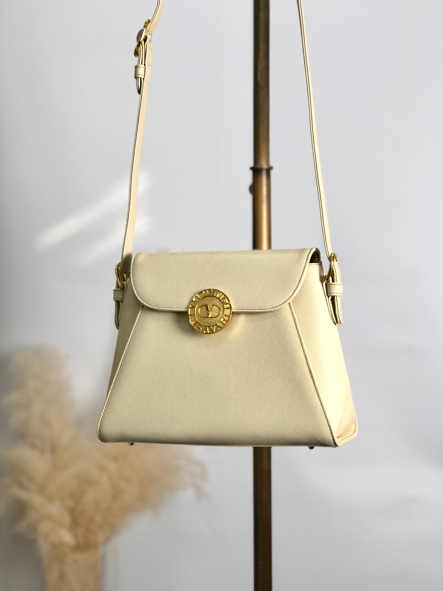 VALENTINO GARAVANI Two-way Handbag Shoulder bag Ivory Vintage t7g327
