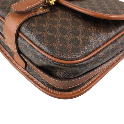 CELINE Macadam Blason Front Buckle Shoulder bag Brown Vintage v3jfnr