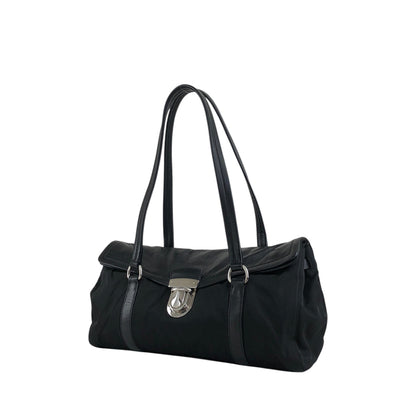 PRADA Push lock Handbag Black Vintage pesttr