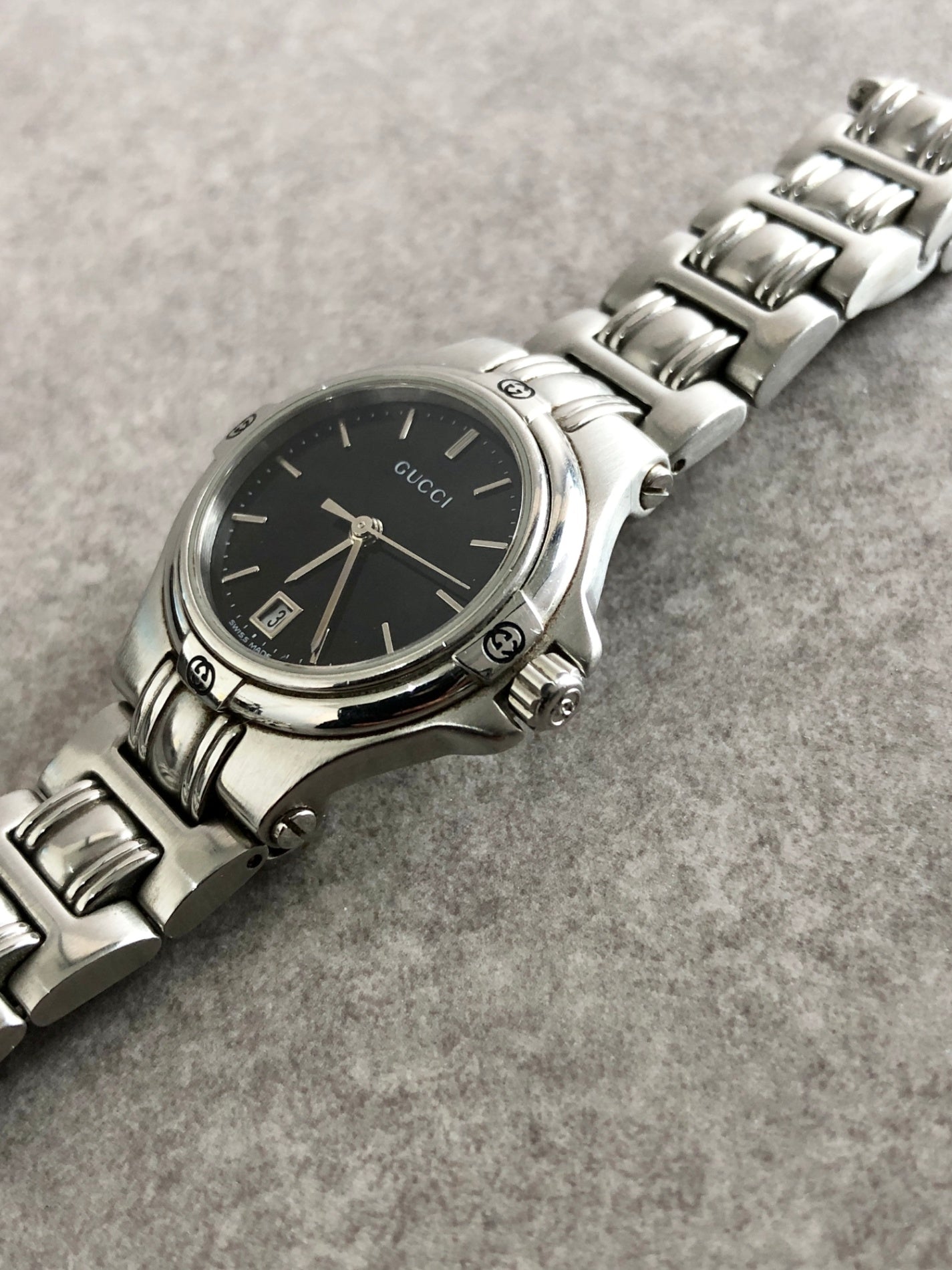 GUCCI GG Watch Silver 9040L Vintage ewahfk