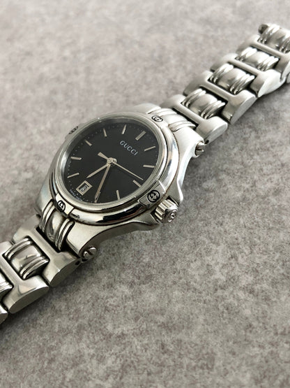 GUCCI GG Watch Silver 9040L Vintage ewahfk