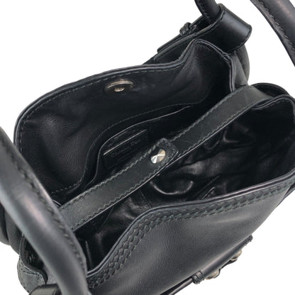 Christian Dior Cannage Round Shoulder bag Black Vintage kb2urx