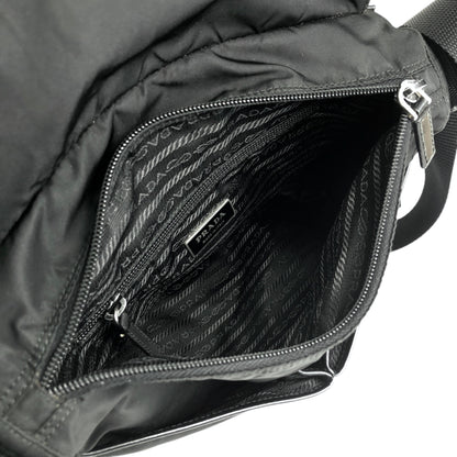 PRADA Triangle Logo Shoulder bag Black Vintage irzipj