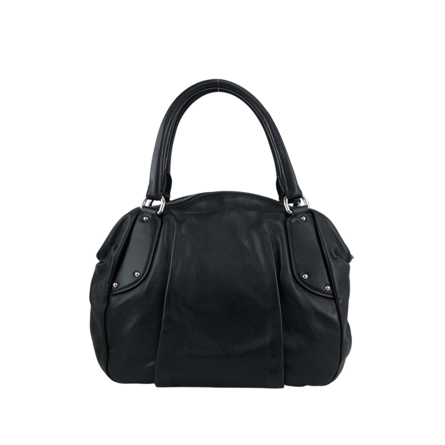 PRADA Logo Two-way Handbag Shoulder bag Black Vintage te623t