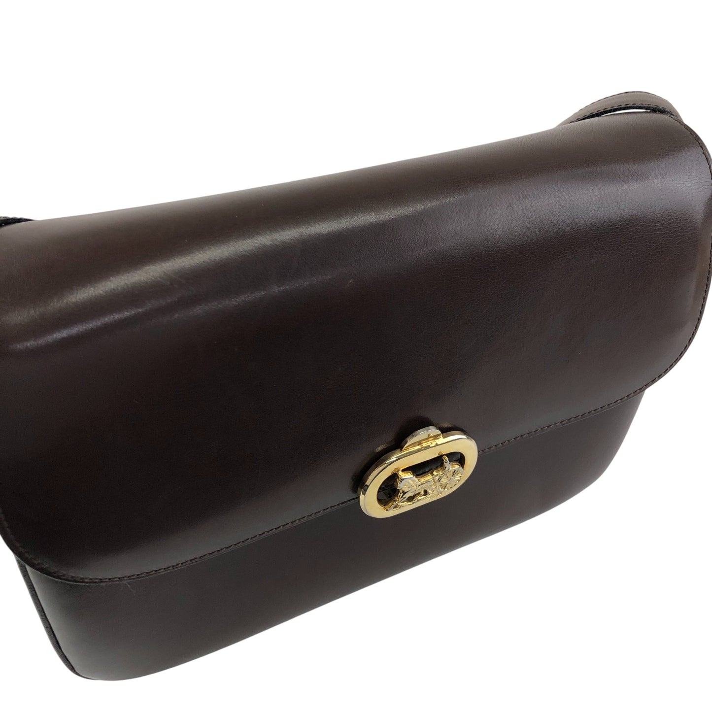 CELINE Triomphe Horse Carriage Shoulder bag Brown Vintage thyd2h