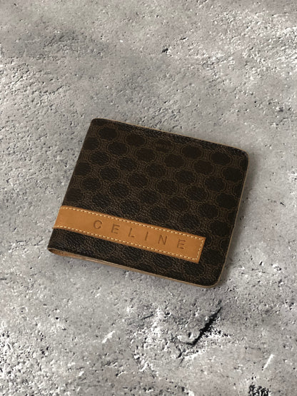 CELINE Macadam Blason Logo Folded Wallet Brown Vintage bvnn7k