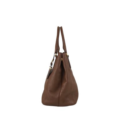 PRADA Logo Two-way Handbag Shoulder bag Brown Vintage avpisn