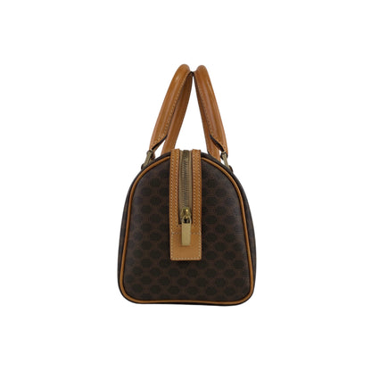 CELINE Macadam Small Boston bag Handbag Brown Vintage h2xbbg