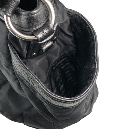 PRADA Logo Shoulder bag Totebag Black Vintage td4ahh