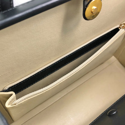 LOEWE Logo Embossed Handbag Black Vintage ru2436