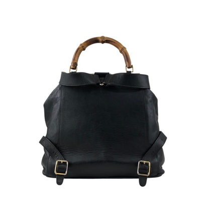 GUCCI Bamboo Backpack Black Vintage thtsm7