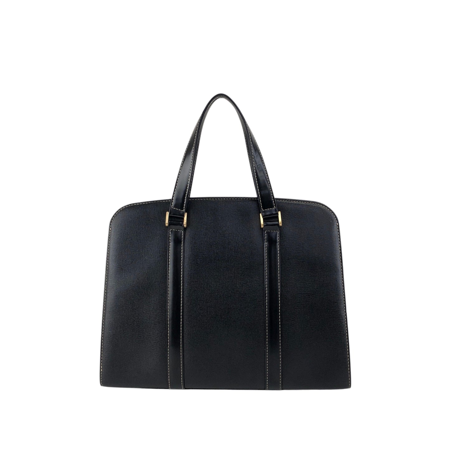 BURBERRY Logo Handbag Totebag Black Vintage 22n2xt