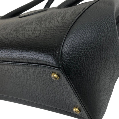 Cartier Leather Handbag Boston bag Black Vintage aki576