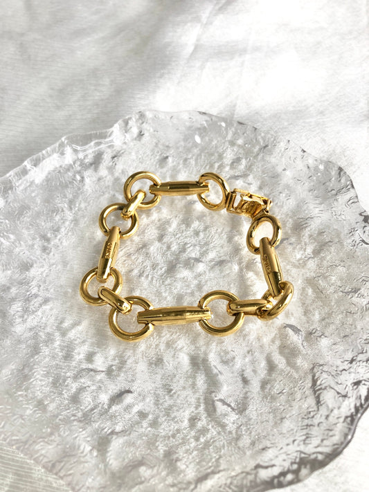 CELINE Horse Bit Bracelet Gold Vintage iwpgv2