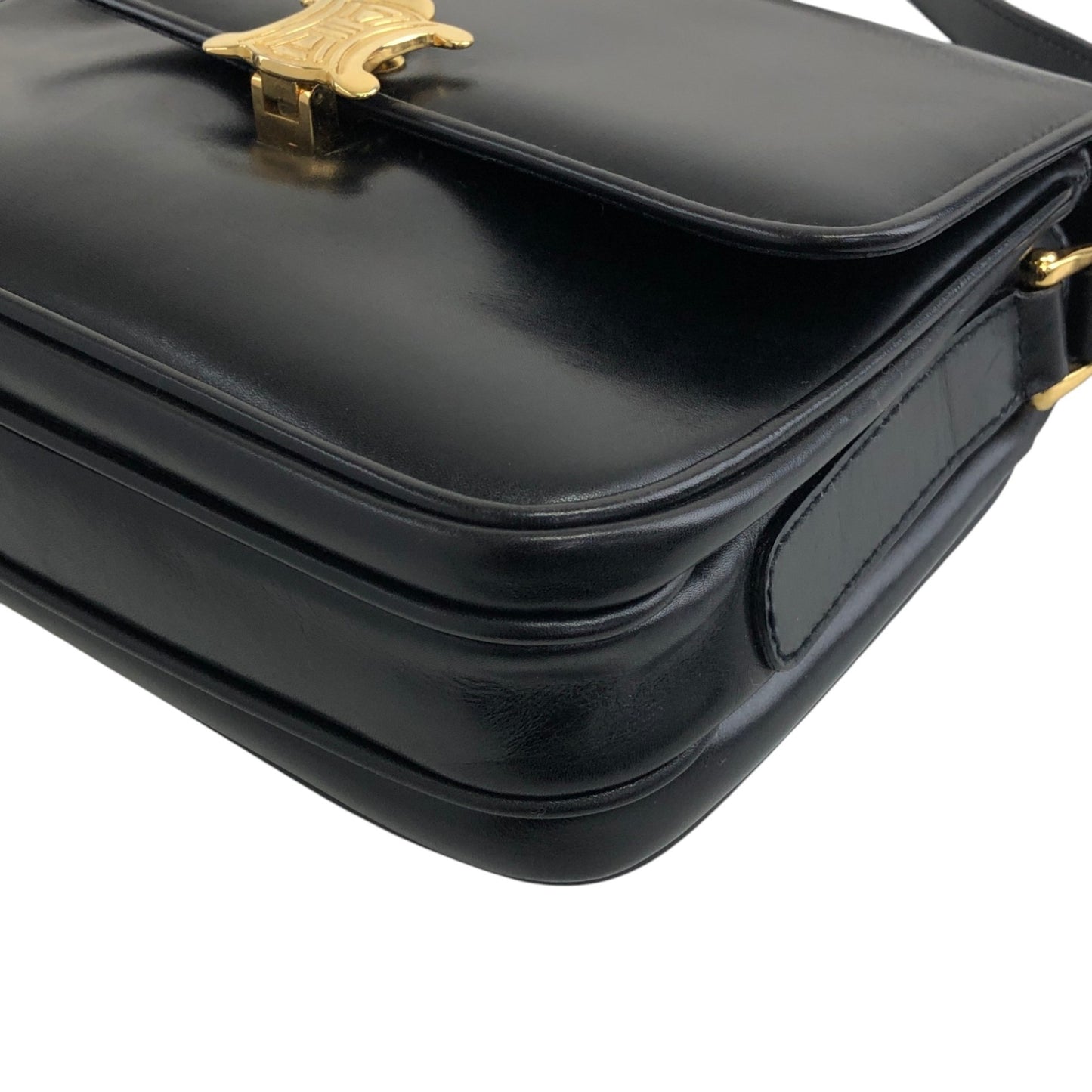 CELINE Triomphe Shoulder bag Black Vintage igefky