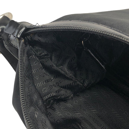 PRADA Logo Shoulder bag Hobobag Black Vintage wr3yar