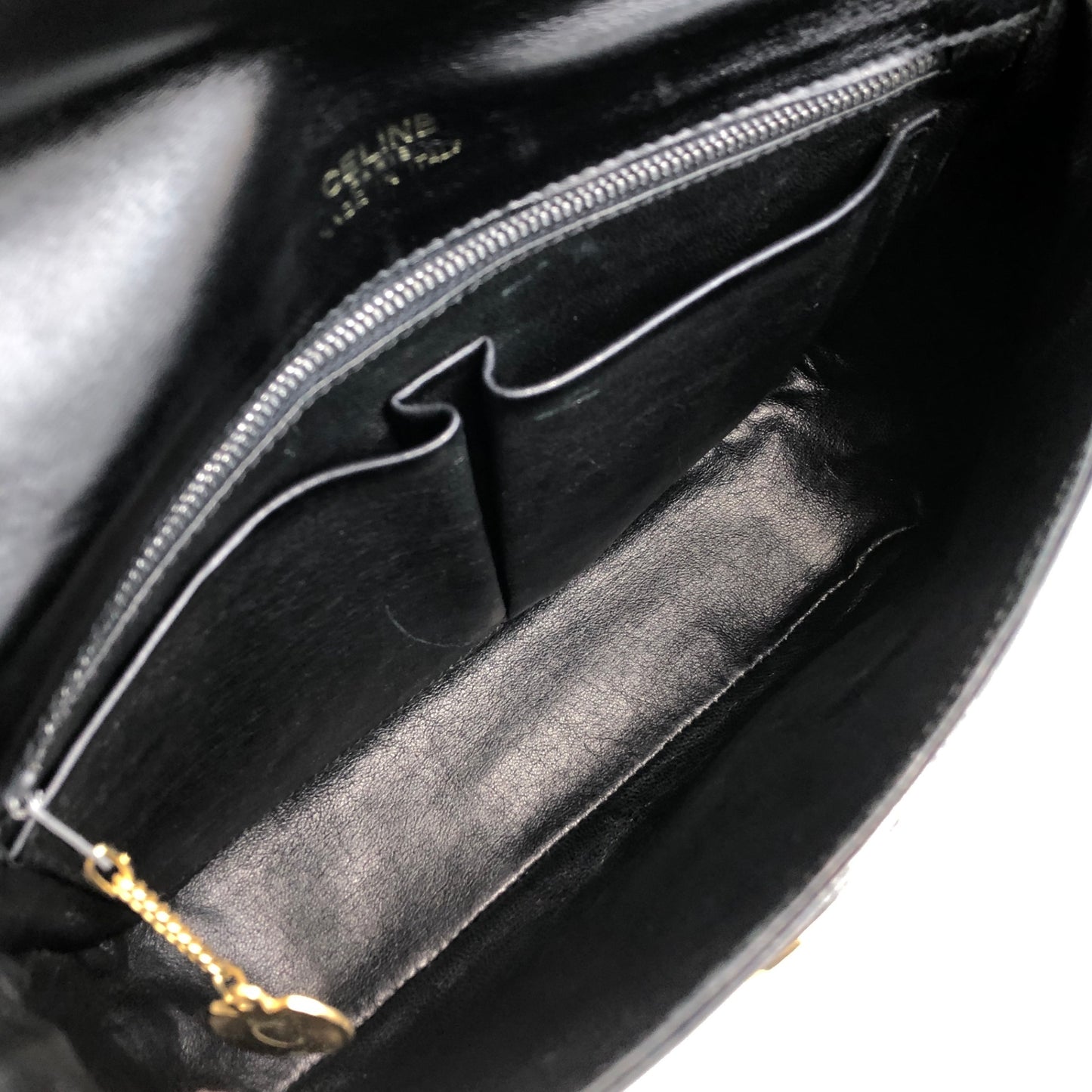CELINE Triomphe Shoulder bag Black Vintage n24pjw