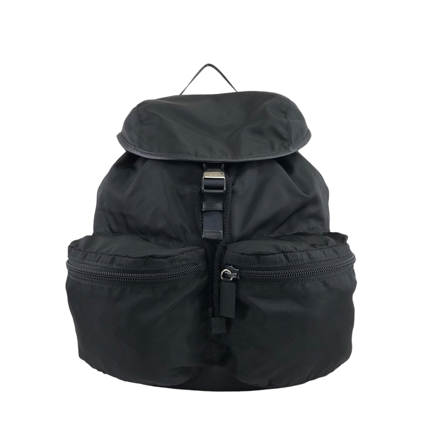 PRADA Triangle Logo Backpack Black Vintage yp56er