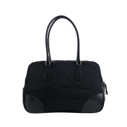 PRADA 三角形標誌小號波士頓包手提包黑色復古 djrwbv