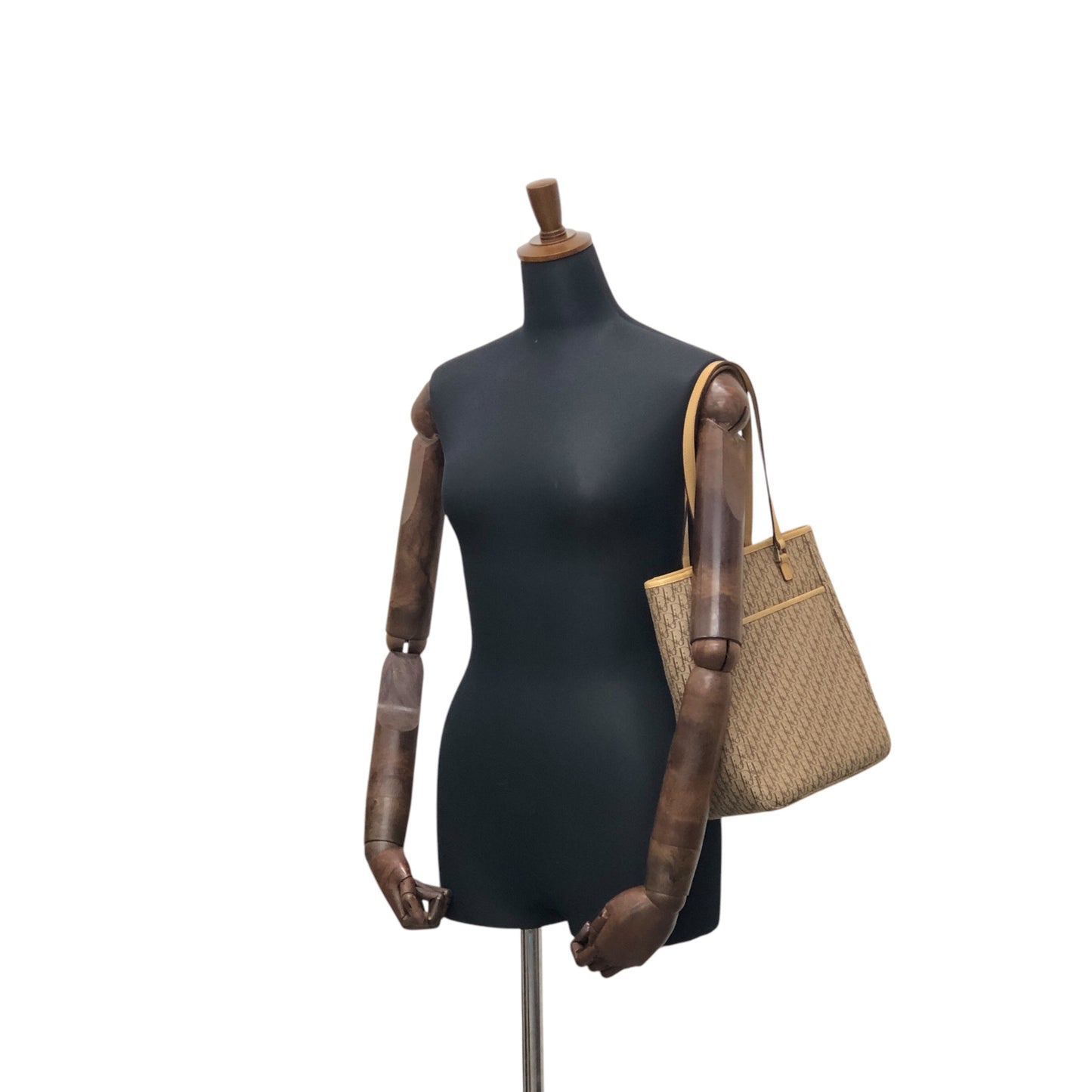 Christian Dior Trotter Handbag Totebag Beige Vintage tniizt