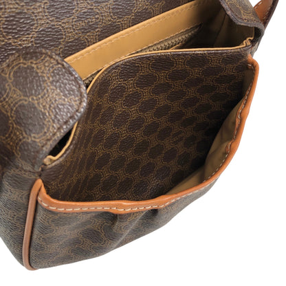 CELINE Macadam Blason Front Buckle Shoulder bag Brown Vintage zzu5ya