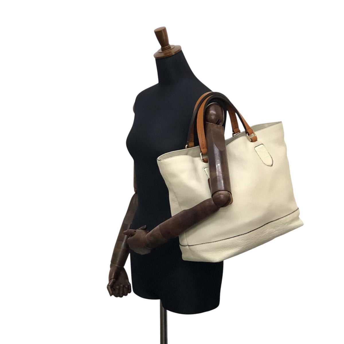 GUCCI Logo Totebag Ivory×Brown Vintage rc7r6c