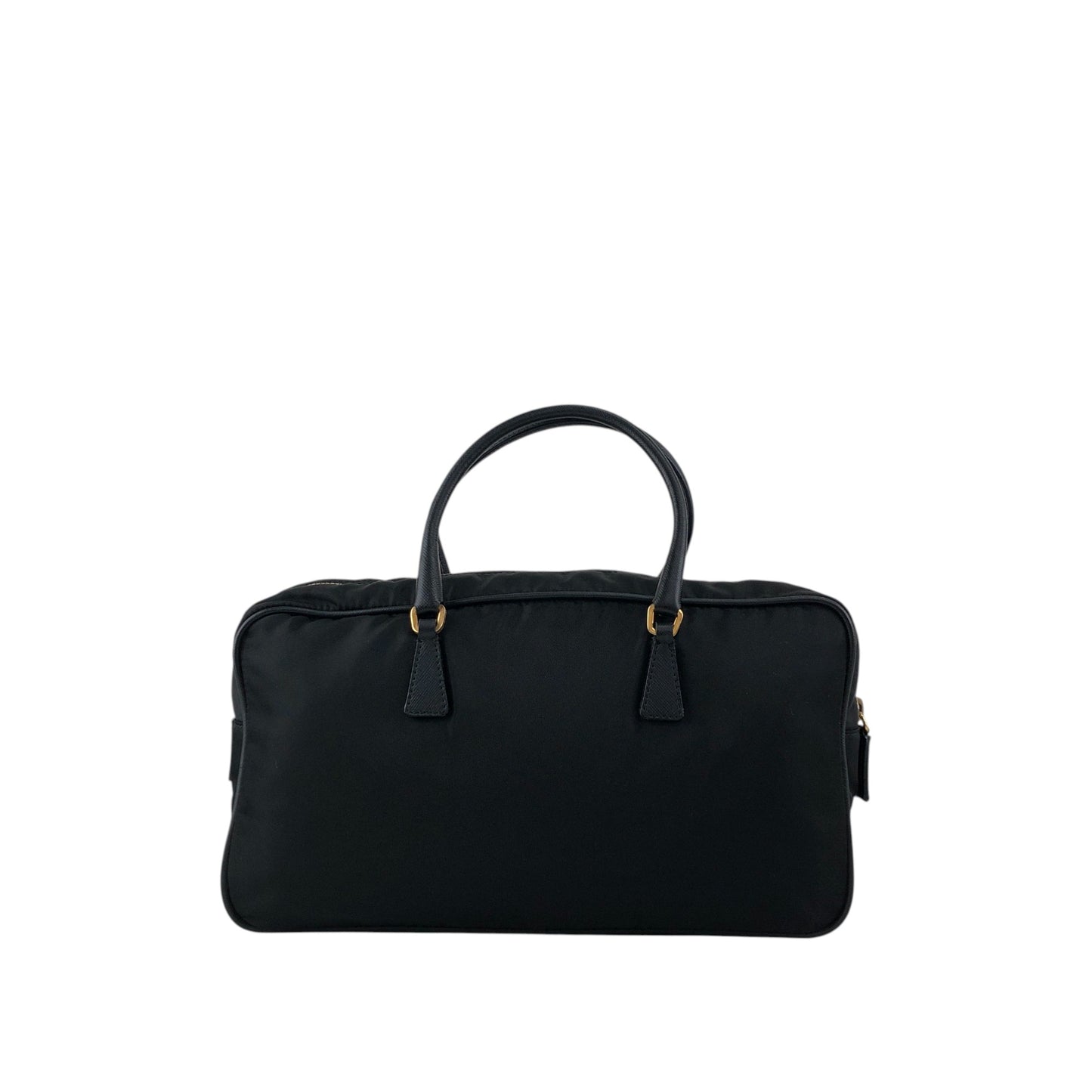 PRADA Tessuto Triangle Logo Small Boston bag Handbag Black BL0088 Vintage yaijvh