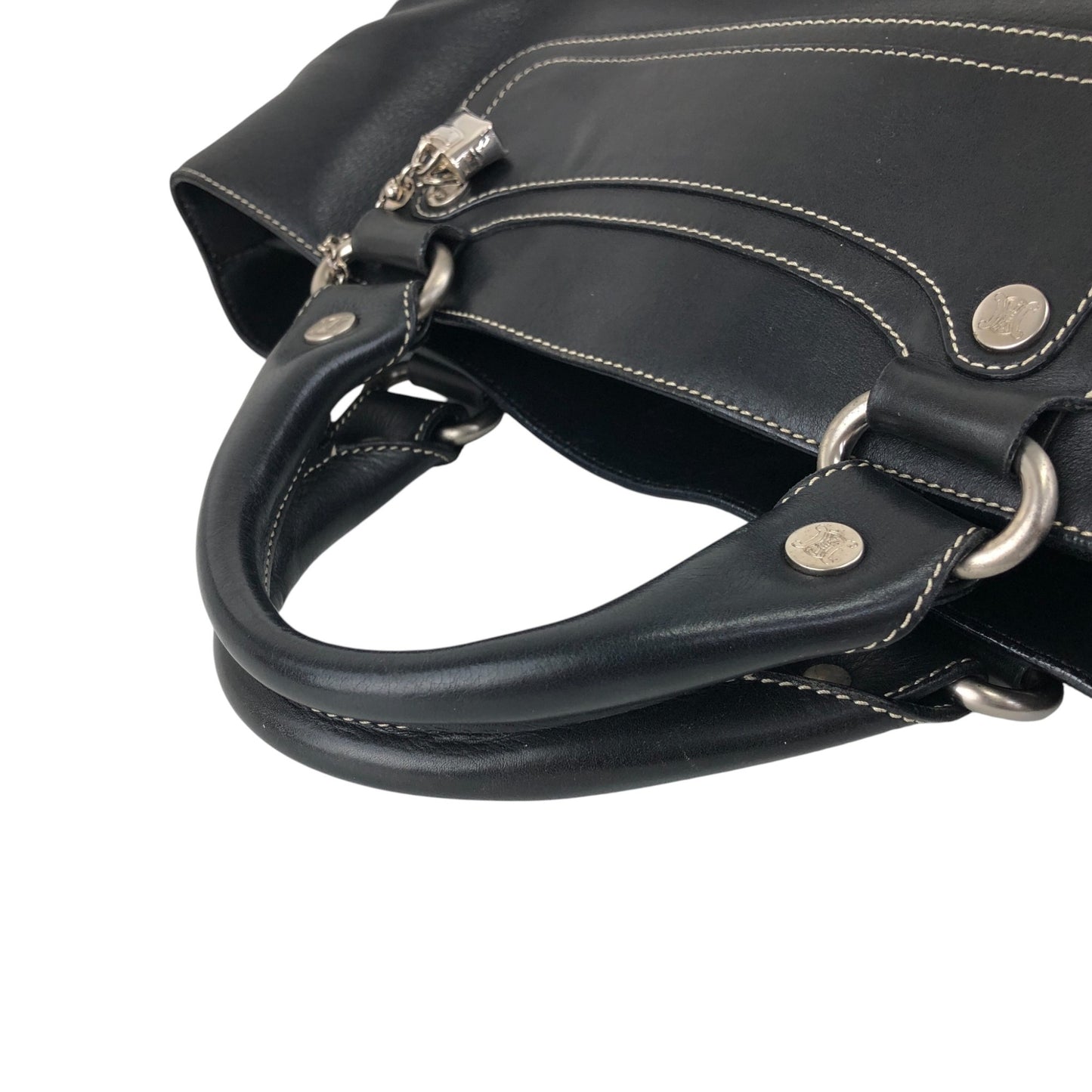 CELINE Triomphe Charm Handbag Black Vintage eyvr3v